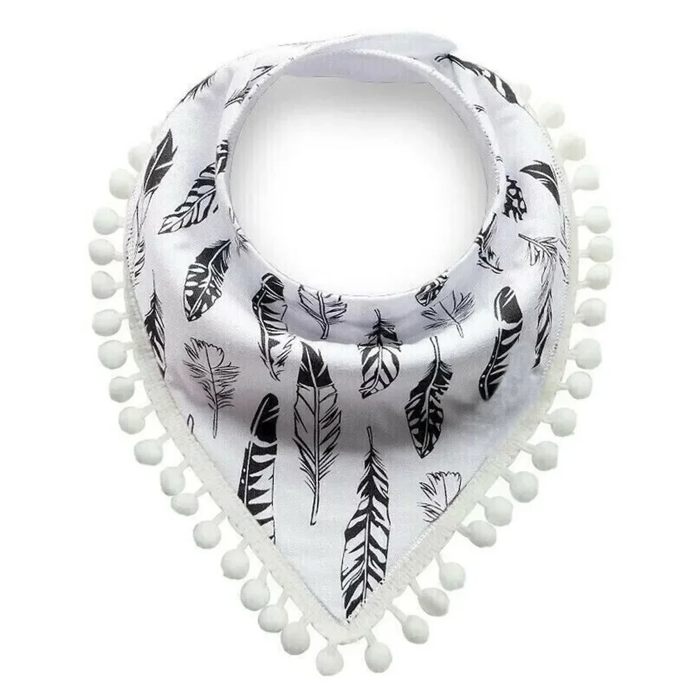 Baby Burp Cloth Drool Teething Bib Newborn Scarf Bandana Tassel NEW Feather Boho